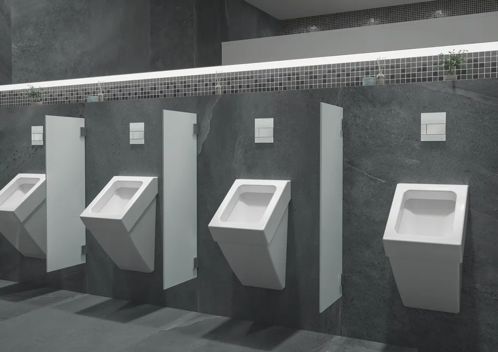square Urinal-Betätigungsplatte mit Kart., Glas weiß glzd, Taste weiß glzd