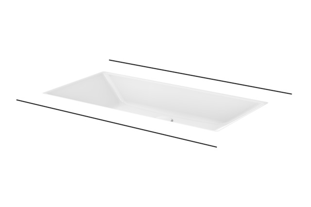 Unterbauwaschtisch „BetteLoft“, ohne Überlauf, ohne Hahnlochbohrung 74 × 38,6 cm in Weiß