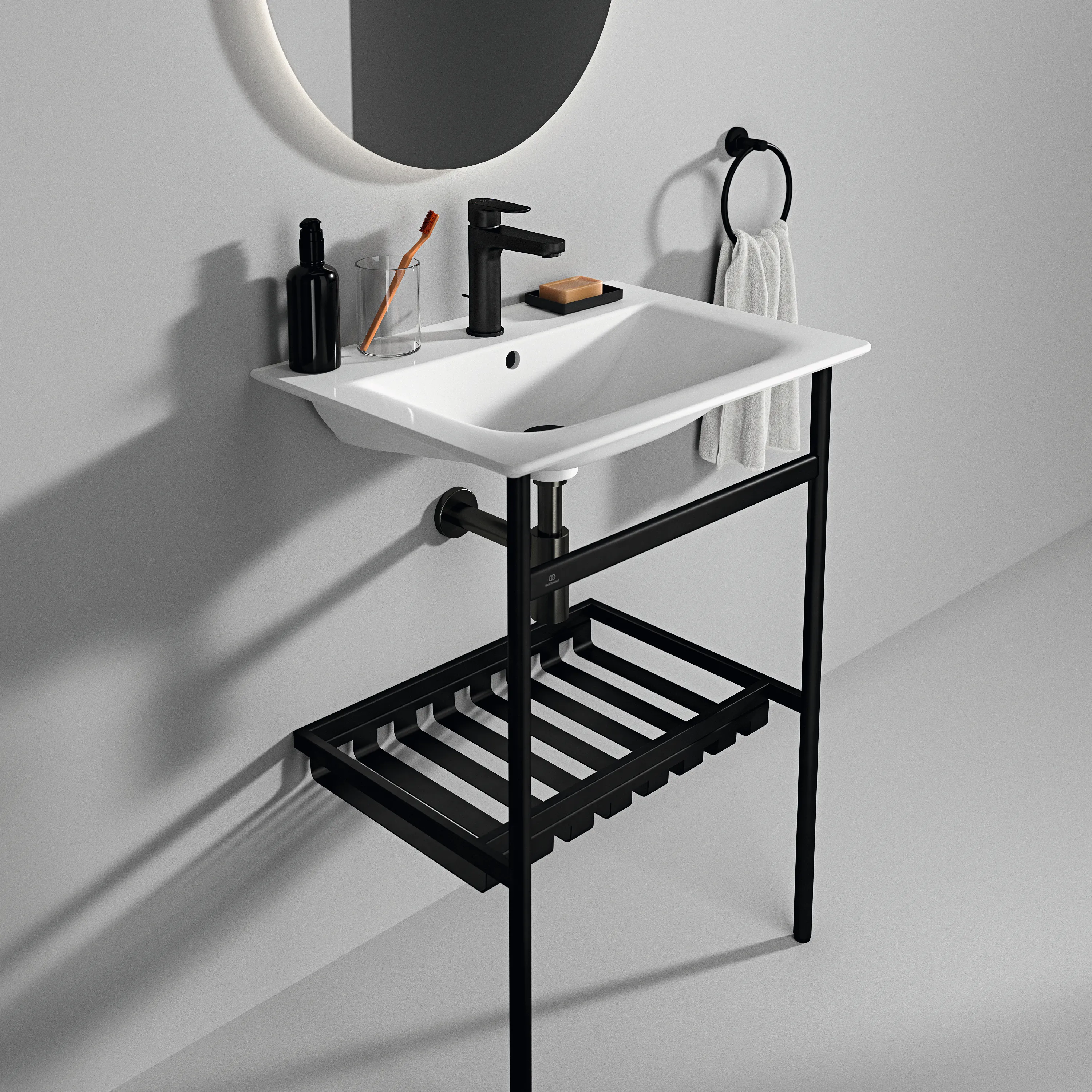 Waschbecken „ConnectAir“ 64 × 46 × 16,5 cm, Hahnlochposition mittig in Weiß Waschbecken „ConnectAir“ 64 × 46 × 16,5 cm, Hahnlochposition mittig in Weiß