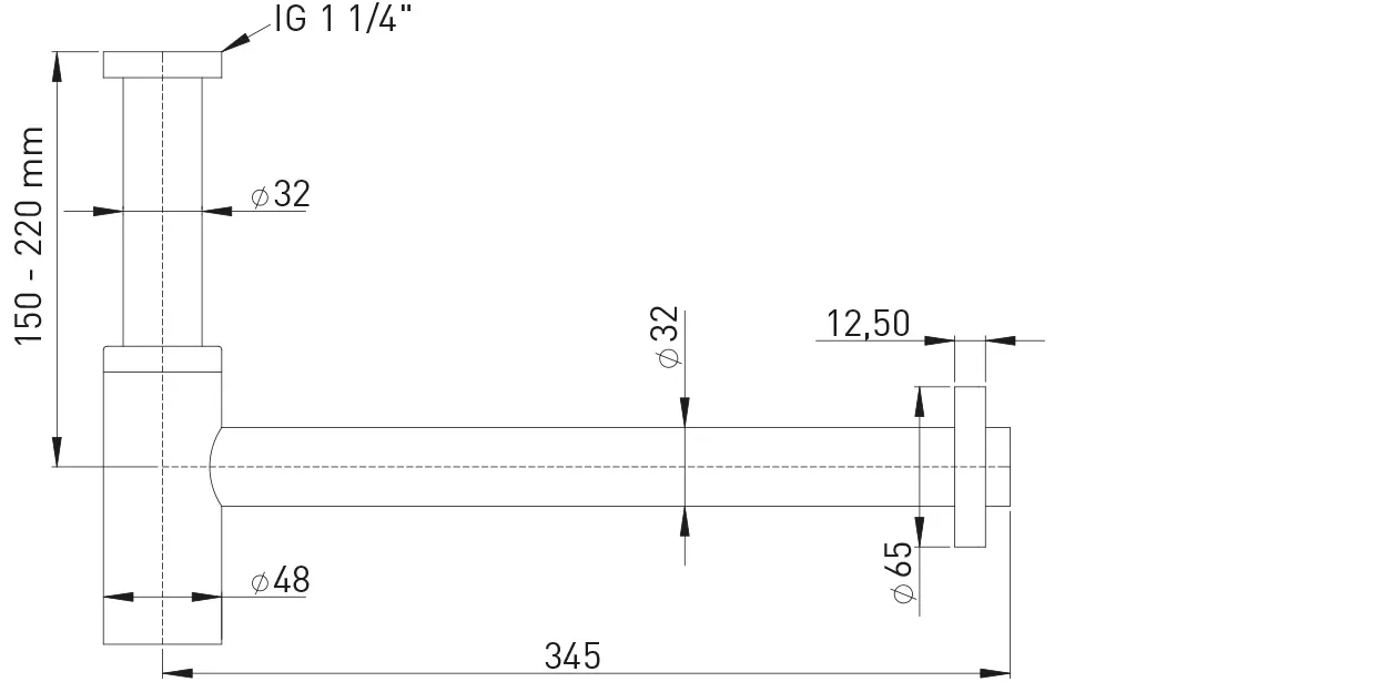 Design-Geruchversc. MS vc 1 1/4″x32mm montagefreundlich