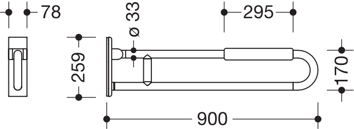 HEWI Stützklappgriff mobil „Serie 801“