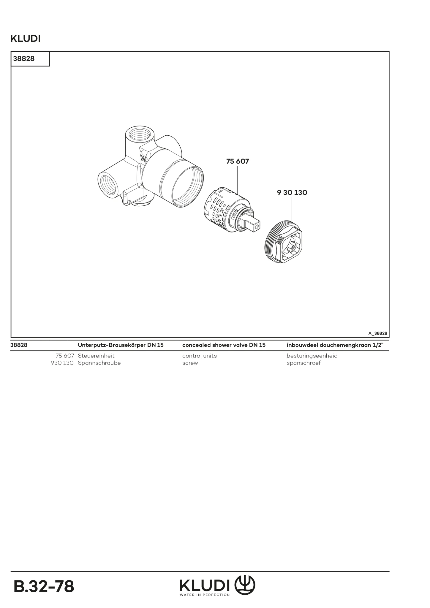Kludi UP-Brausekörper aus der Serie PURE&EASY – Einhebelmischer mit Keramik-Kartusche und Heißwasserbegrenzung, DN 15, G 1/2, Durchflussmenge 27 l/min Kludi UP-Brausekörper aus der Serie PURE&EASY – Einhebelmischer mit Keramik-Kartusche und Heißwasserbegrenzung, DN 15, G 1/2, Durchflussmenge 27 l/min