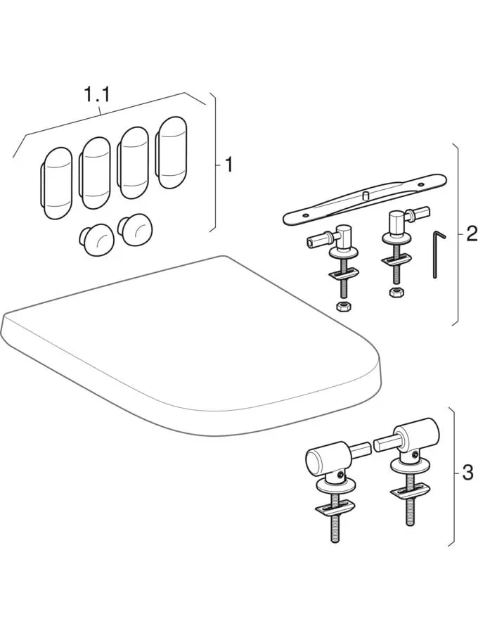 Geberit WC-Sitz ehemals Keramag „Renova Plan“ in weiß alpin, Befestigung von oben Geberit WC-Sitz ehemals Keramag „Renova Plan“ in weiß alpin, Befestigung von oben
