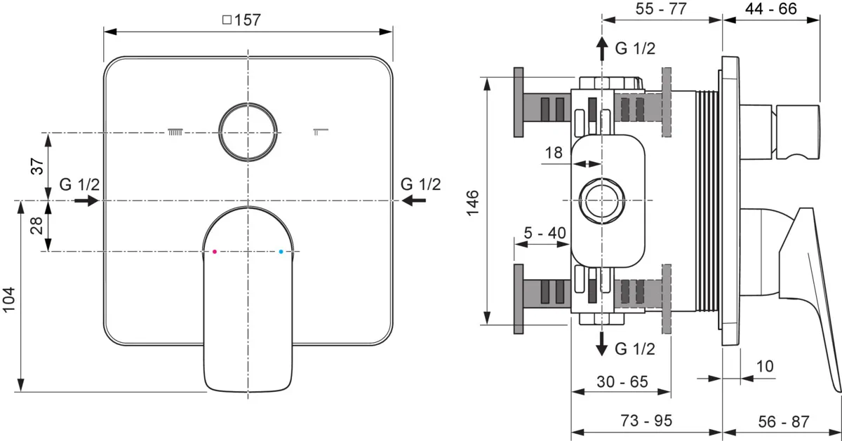 Ideal Standard Ceralife C Unterputz-Badarmatur Chrom