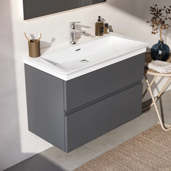 Ideal Standard Waschtischunterschrank „Finesse“ 80 × 54,5 × 44 cm Anthrazit matt lackiert