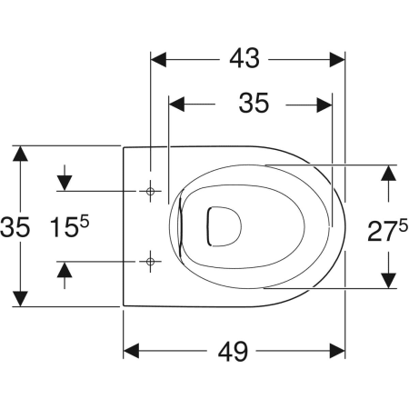 Geberit iCon Wand-WC Tiefspüler, verkürzte Ausladung, geschlossene Form, Rimfree, weiß Geberit iCon Wand-WC Tiefspüler, verkürzte Ausladung, geschlossene Form, Rimfree, weiß