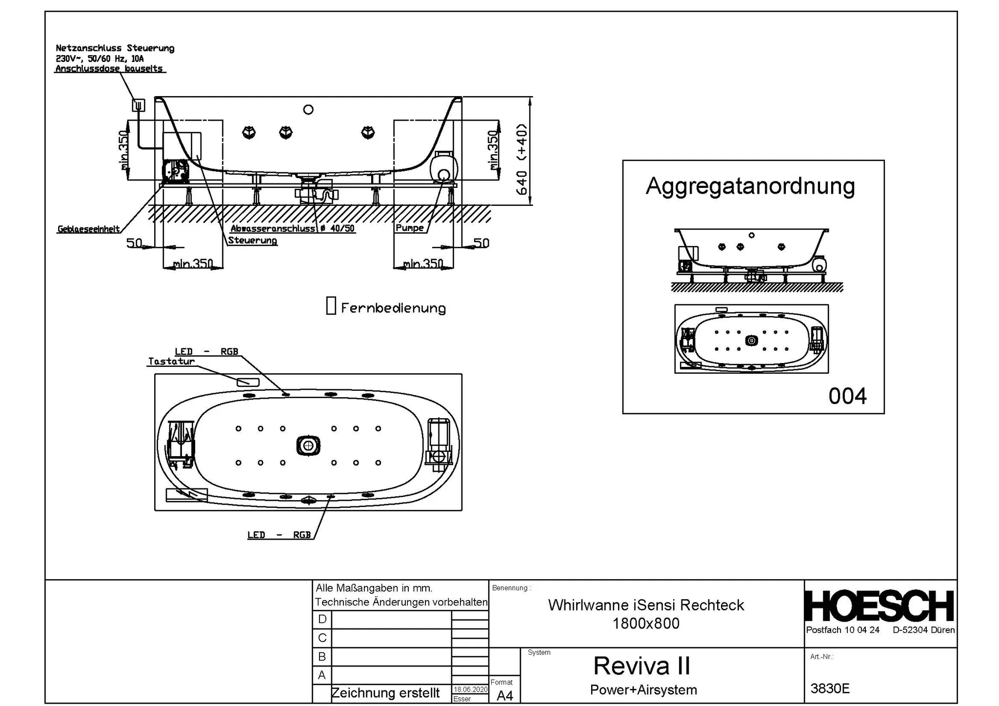 Hoesch Whirlwanne „iSensi“ mit Whirlsystem „Reviva II“ rechteck 1800 × 800 mm mit Reviva II, in Weiß Hoesch Whirlwanne „iSensi“ mit Whirlsystem „Reviva II“ rechteck 1800 × 800 mm mit Reviva II, in Weiß
