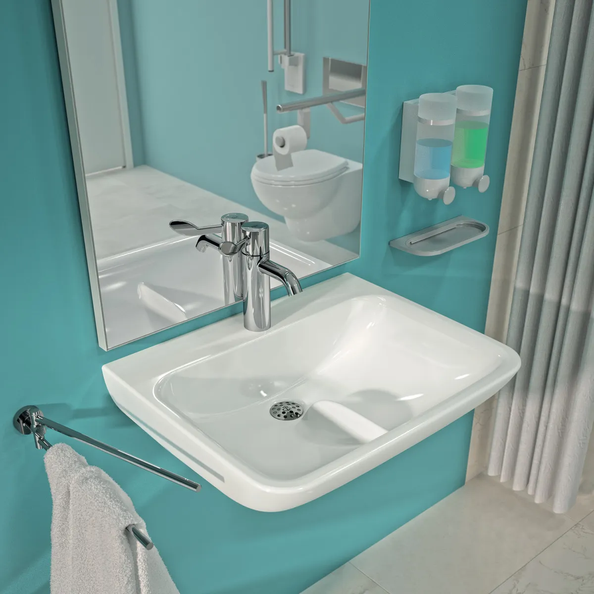 Waschtisch-Thermostat Ceraplus Safe SQ ohne Ablaufgarnitur Ausladung 110mm Chrom Waschtisch-Thermostat Ceraplus Safe SQ ohne Ablaufgarnitur Ausladung 110mm Chrom