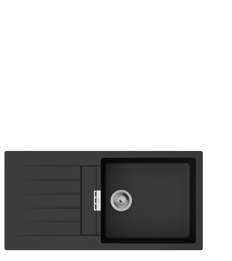 S52 S520-F480 Einbauspüle mit automatischer Ablaufgarnitur Graphitschwarz