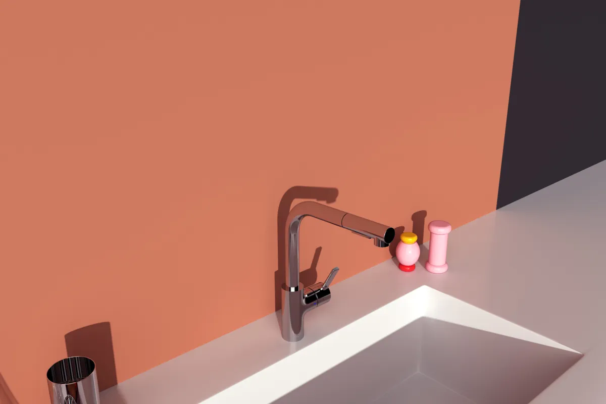 Küchenarmatur Gusto Ausladung 235mm L-Auslauf 2F-Brause Brushed Gold Küchenarmatur Gusto Ausladung 235mm L-Auslauf 2F-Brause Brushed Gold