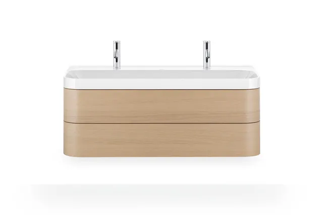 Duravit Waschtischunterschrank c-shaped Set wandhängend „Happy D.2 Plus“ 117,5 × 48 × 49 cm Mediterrane Eiche