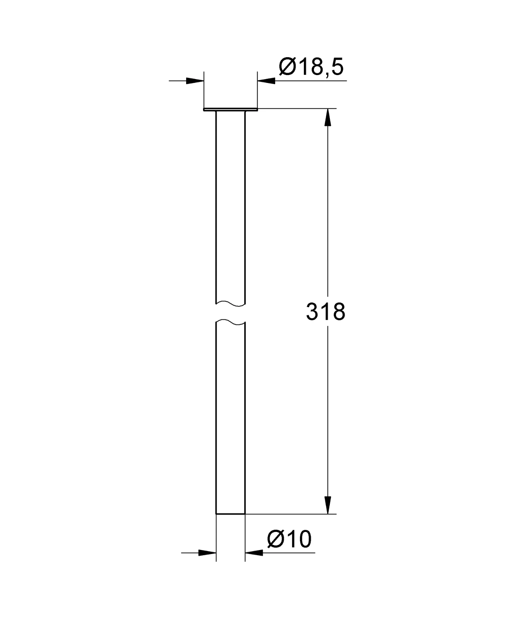 Kupferrohr 12803, Ø 10 mm, 300 mm Kupferrohr 12803, Ø 10 mm, 300 mm