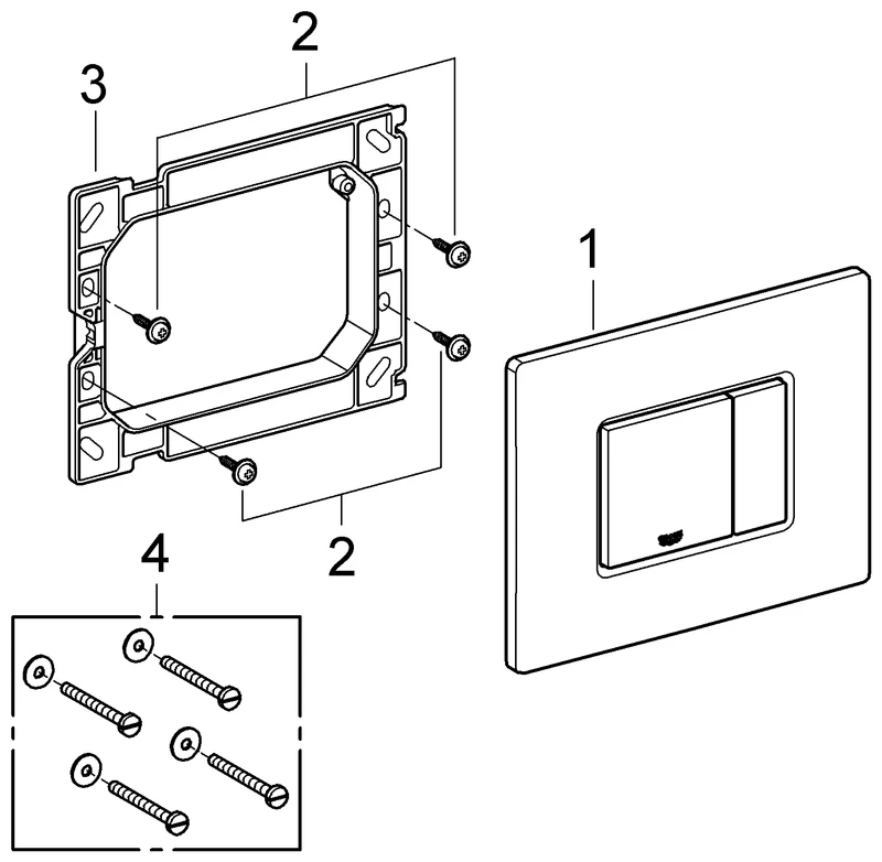 Grohe Skate Cosmopolitan WC-Betätigung 38776, Edelstahl-Abdeckplatte Grohe Skate Cosmopolitan WC-Betätigung 38776, Edelstahl-Abdeckplatte