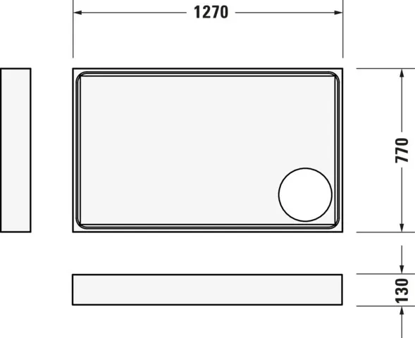 Duravit rechteck Duschwanne „Starck Slimline“ 130 × 80 cm 