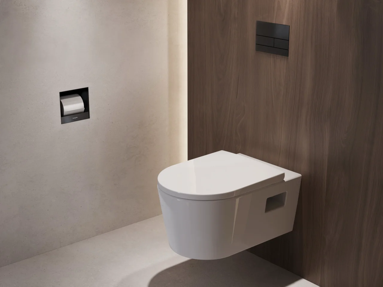 Hansgrohe XtraStoris Original Einbautoilettenpapierhalter, mattschwarz, 150 x 150 x 140 mm, für Trocken- und Nassbau Hansgrohe XtraStoris Original Einbautoilettenpapierhalter, mattschwarz, 150 x 150 x 140 mm, für Trocken- und Nassbau