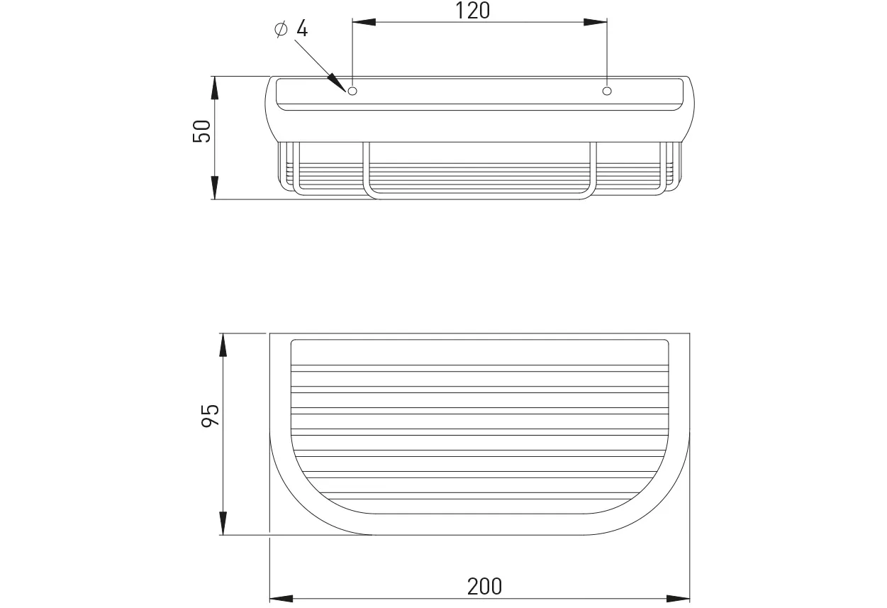 ASW Schwammkorb chrom geschlossen 200x95mm ASW Schwammkorb chrom geschlossen 200x95mm