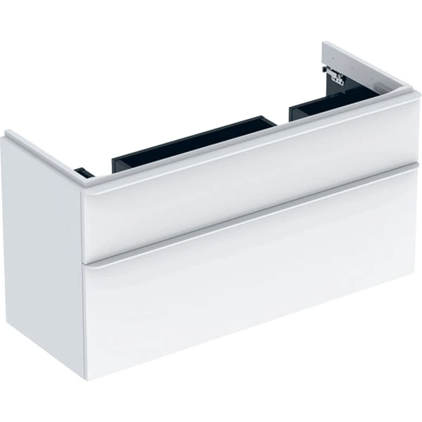 Smyle Square Unterschrank für Doppelwaschtisch, mit zwei Schubladen: 118.4x61.7x47cm, weiß