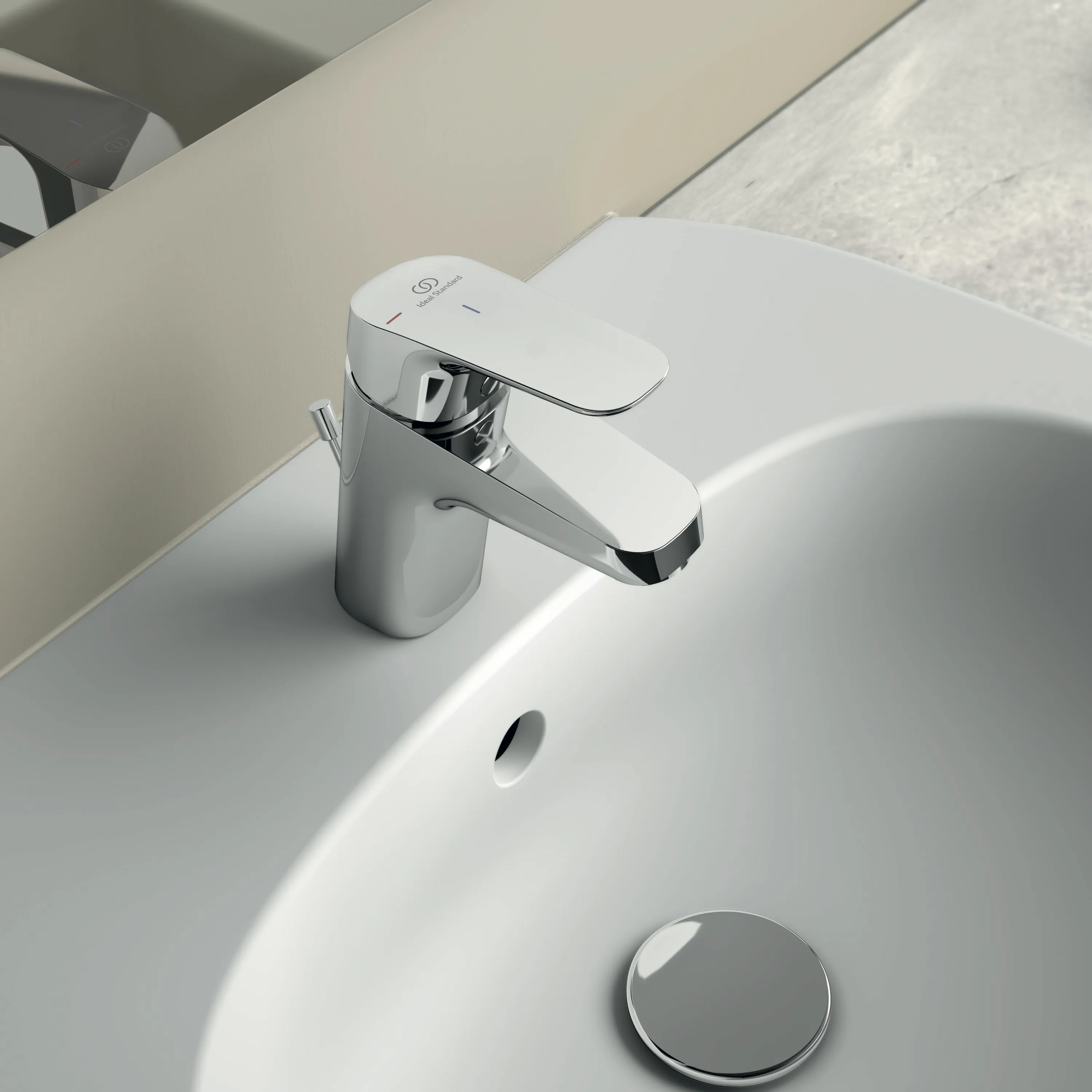 Waschtischarmatur Ceraflex, 5 l/min., BlueStart, mit Ablaufgarnitur, Ausladung 101mm, Chrom Waschtischarmatur Ceraflex, 5 l/min., BlueStart, mit Ablaufgarnitur, Ausladung 101mm, Chrom