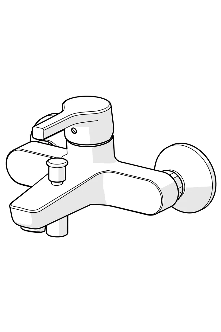 HA Einhebelmischer Wannenfüll- und Brausebatterie HANSAPALENO 5645 Ausladung 164 mm DN15 Chrom