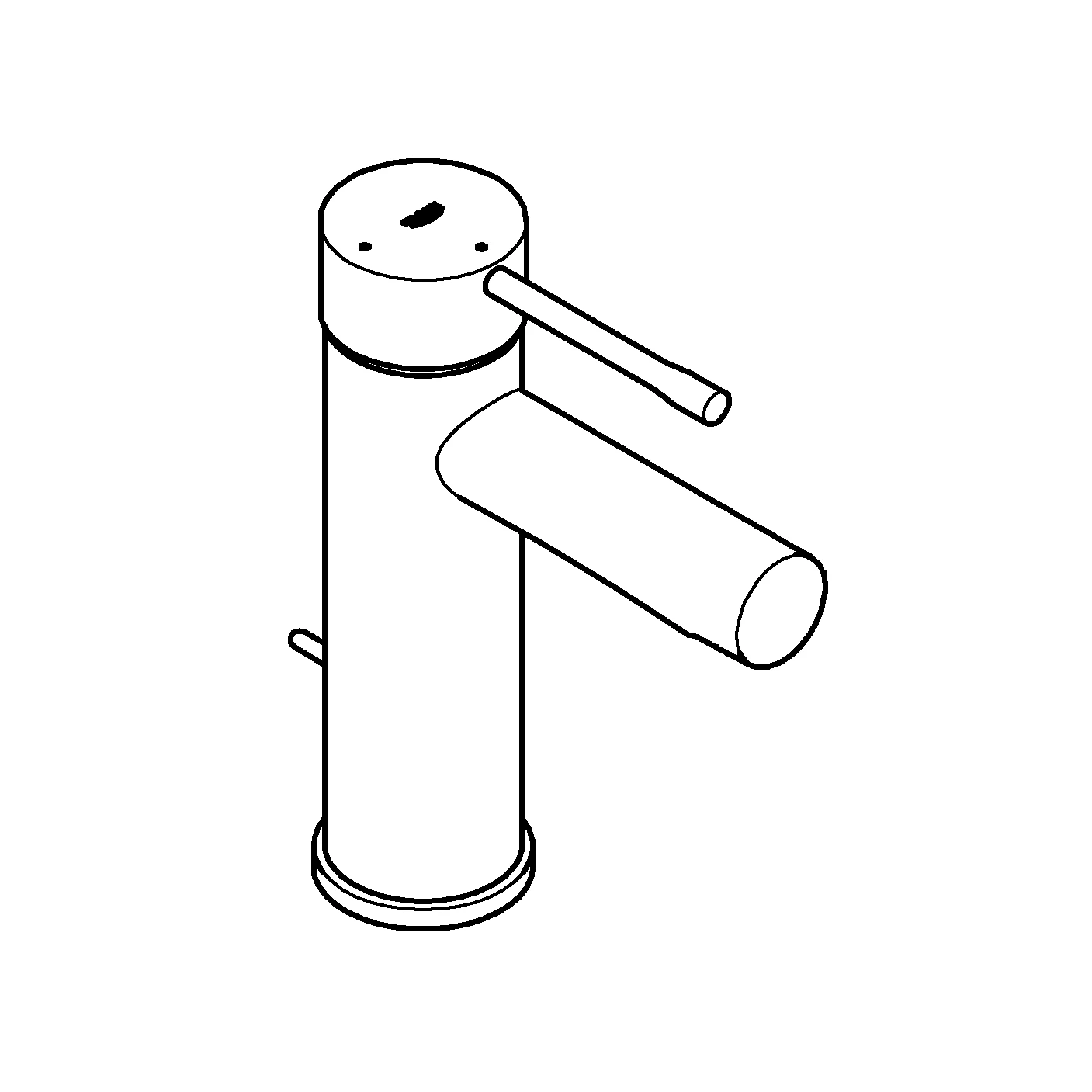 Einhand-Waschtischbatterie Essence 24183_1, S-Size, Einlochmontage, Energie-Spar-Funktion Mittelstellung kalt, Zugstangen-Ablaufgarnitur 1 1/4'', chrom