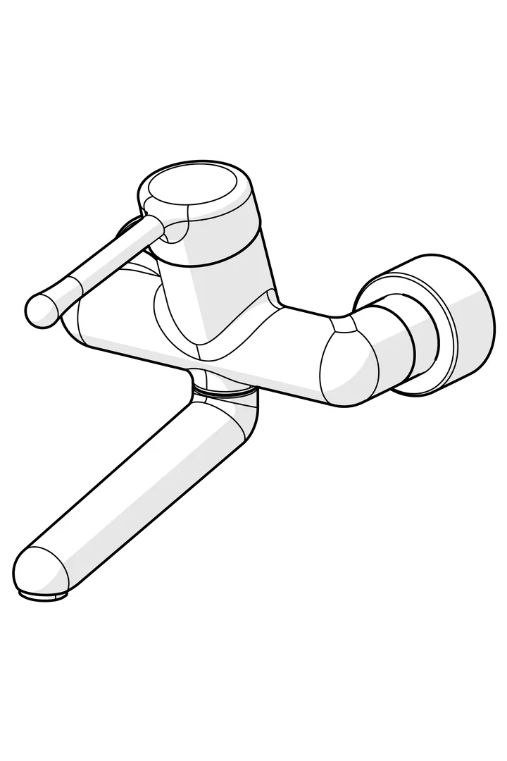 HansaMEDIPRO Einhebelmischer Waschtischbatterie 0255, lang Ausladung 246 mm DN15 Chrom