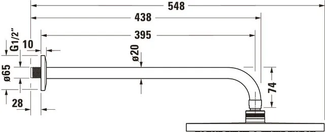 Duravit Kopfbrausenset Minus Flow, D250, Rund - Brausearm 410mm, Chrom HG Duravit Kopfbrausenset Minus Flow, D250, Rund - Brausearm 410mm, Chrom HG