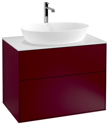 Villeroy & Boch Waschtischunterschrank „Finion“ für Schrankwaschtisch 80 × 60,3 × 50,1 cm 2 Schubladen, für Waschtischposition mittig, inkl. Beleuchtung in mittig