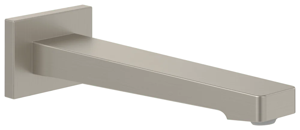 Villeroy & Boch Badewannenauslauf Architectura Square, Brushed Nickel Matt, 75x224x55 mm, Wandmontage