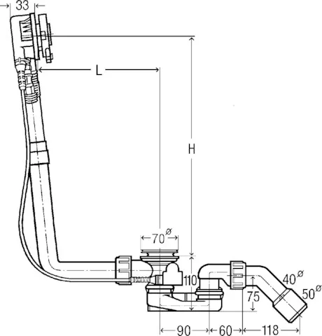 Viega Ab- und Überlaufgarnitur mit Zulauffunktion Modell 6161.51 „Multiplex Trio“ für Standardwannen (Ablauf am Fußende) Viega Ab- und Überlaufgarnitur mit Zulauffunktion Modell 6161.51 „Multiplex Trio“ für Standardwannen (Ablauf am Fußende)