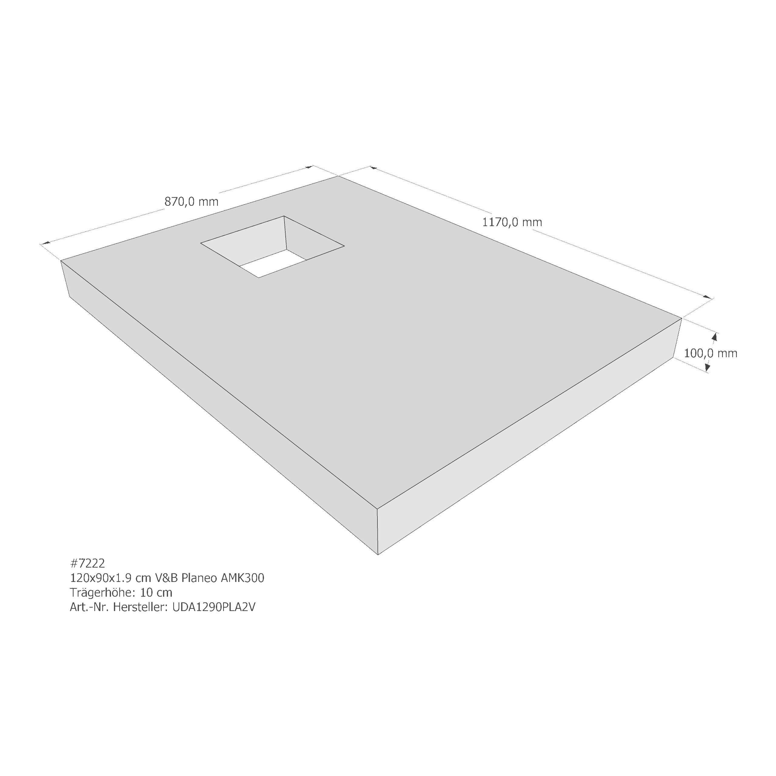 Duschwannenträger für Villeroy & Boch Planeo 120 × 90 × 1,9 cm