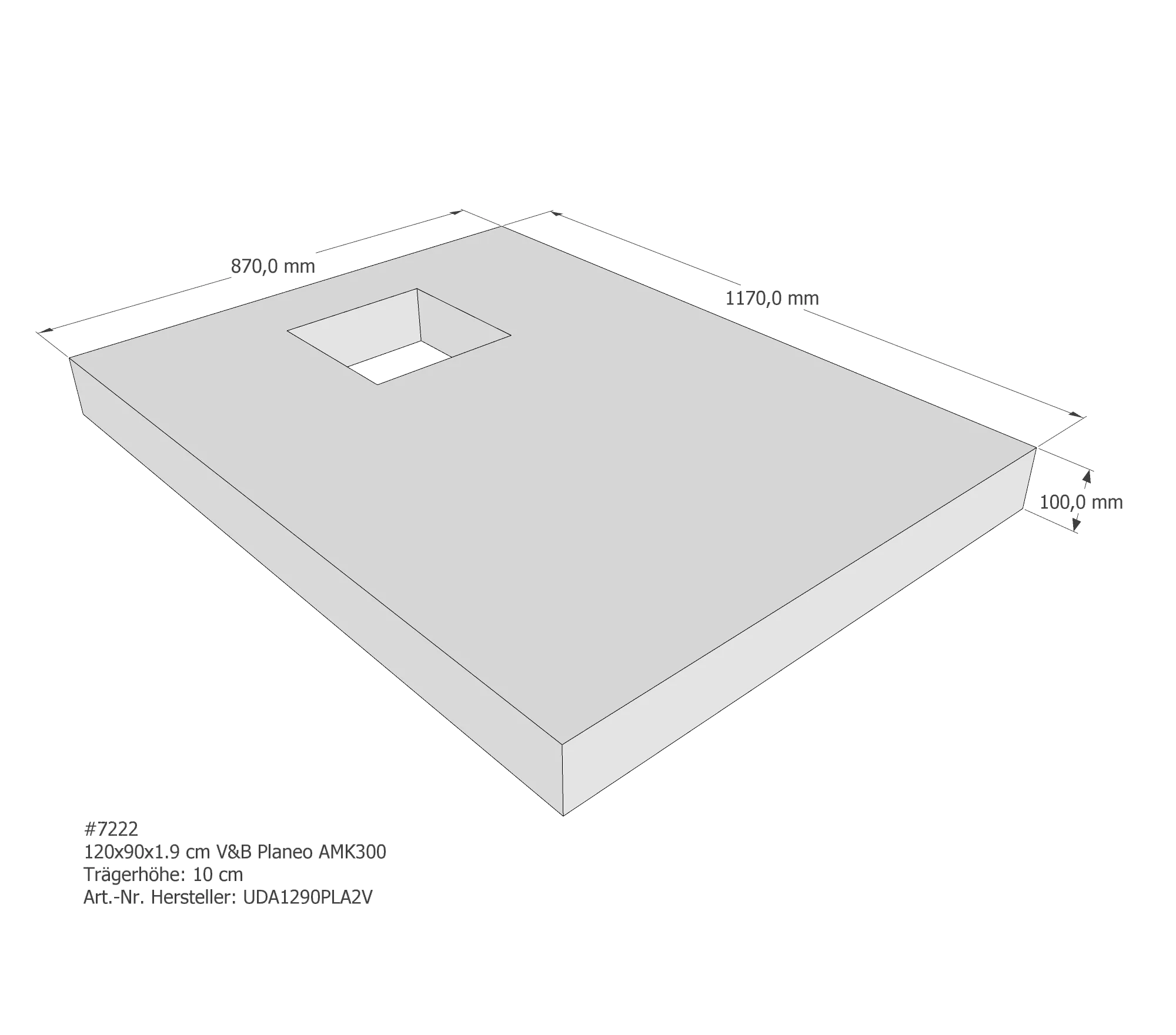 Duschwannenträger für Villeroy & Boch Planeo 120 × 90 × 1,9 cm Duschwannenträger für Villeroy & Boch Planeo 120 × 90 × 1,9 cm