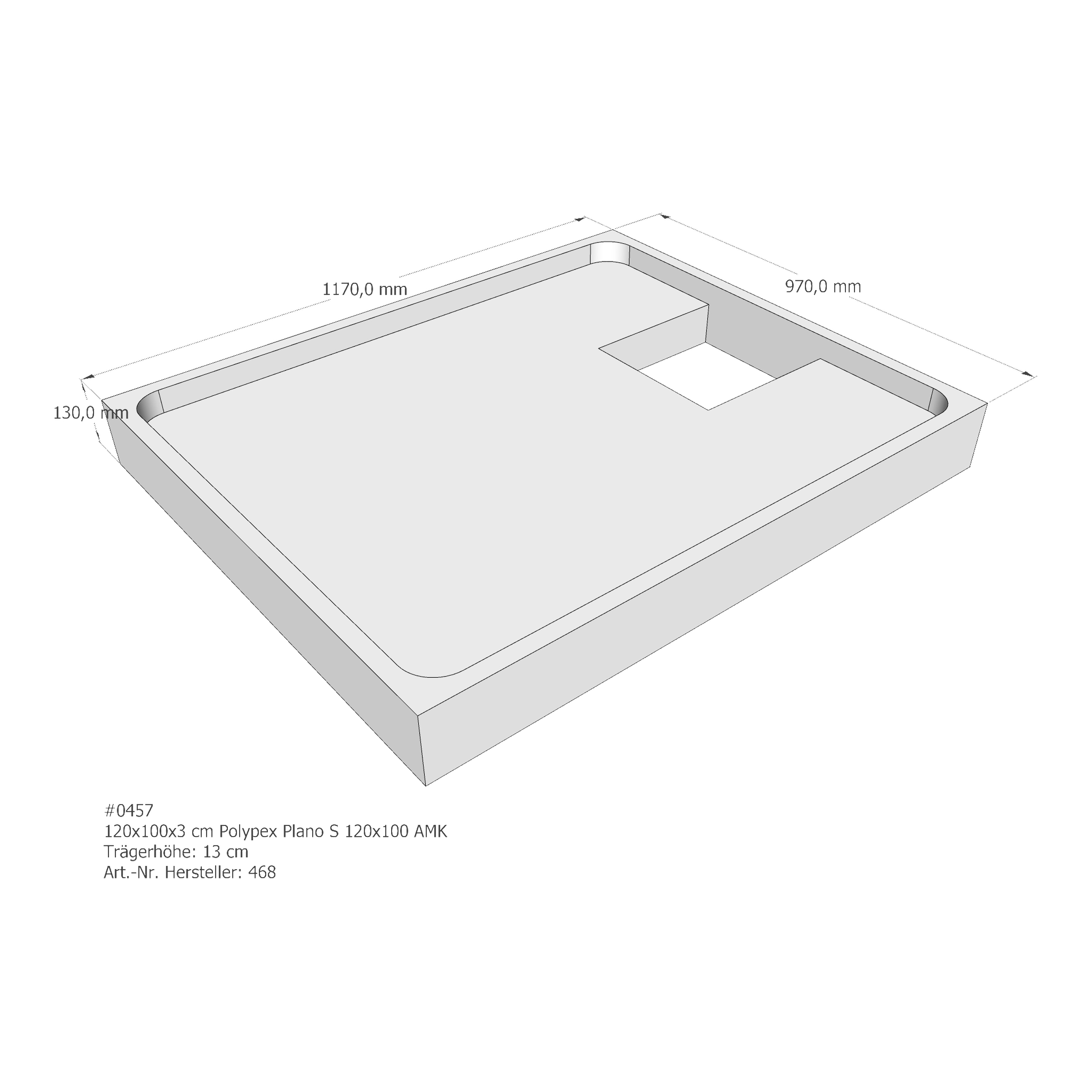 Duschwannenträger für Polypex Plano S 120x100 120 × 100 × 3 cm