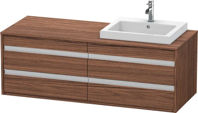 Duravit Waschtischunterschrank wandhängend „Ketho“ 140 × 49,6 × 55 cm Nussbaum Dunkel