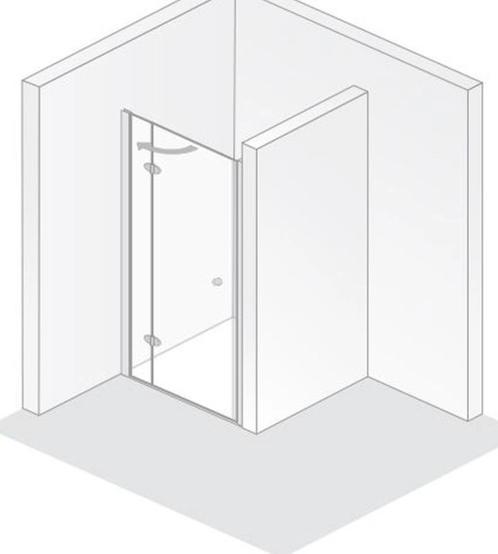 HSK teilgerahmte Drehtür an Nebenteil für Nische „Premium Classic“ Glas Mattierung mittig (65 cm), Profile Alu Silber-matt, Scharniere Premium Classic, H: 2000 mm HSK teilgerahmte Drehtür an Nebenteil für Nische „Premium Classic“ Glas Mattierung mittig (65 cm), Profile Alu Silber-matt, Scharniere Premium Classic, H: 2000 mm