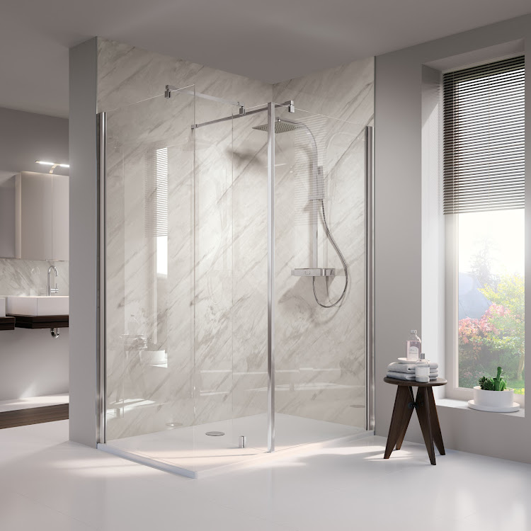 HSK Duschabtrennung Walk-In freistehende Seitenwand „Atelier“ Walk in Glas Linea 01 (80 cm), H: 2000 mm