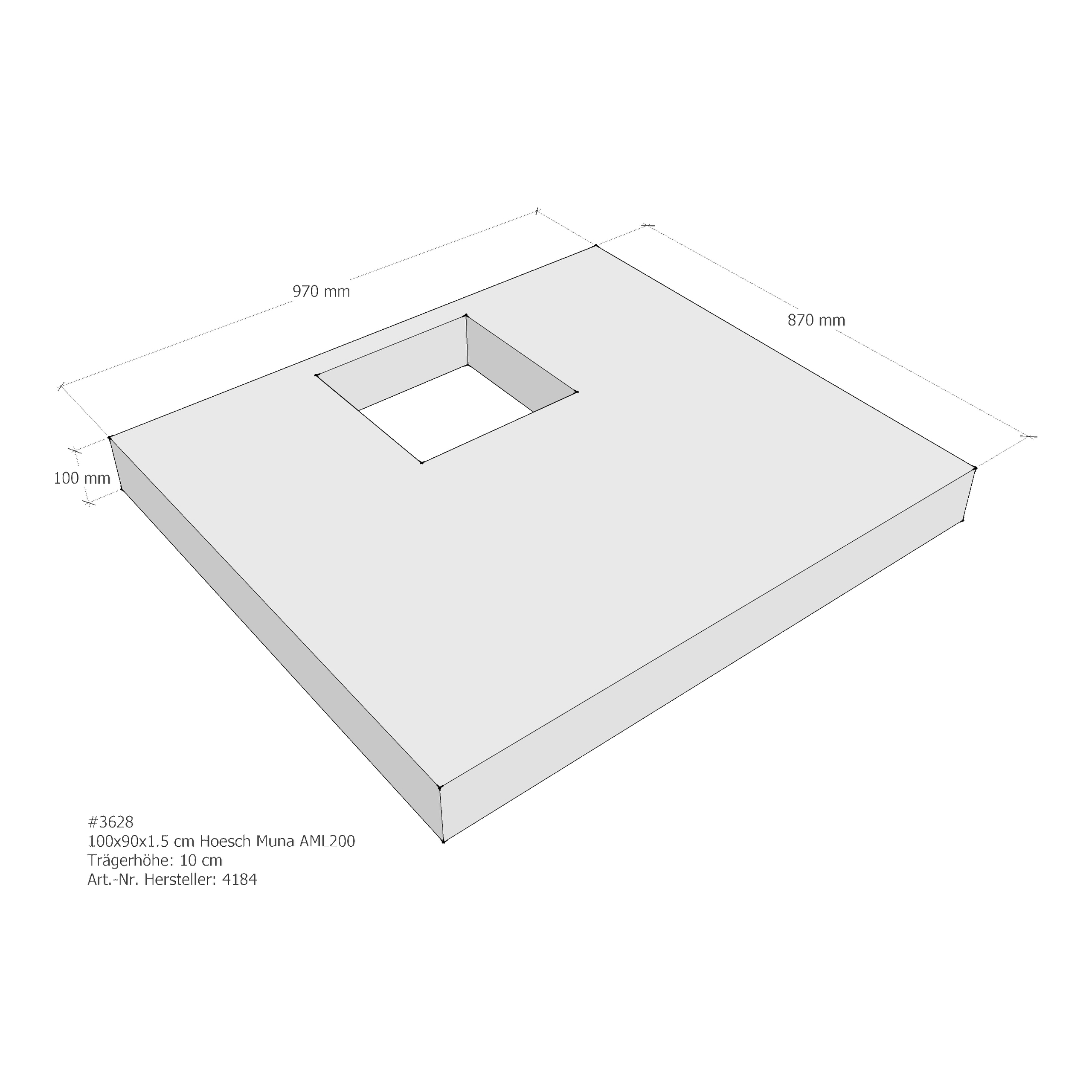 Duschwannenträger für Hoesch Muna 100 × 90 × 1,5 cm