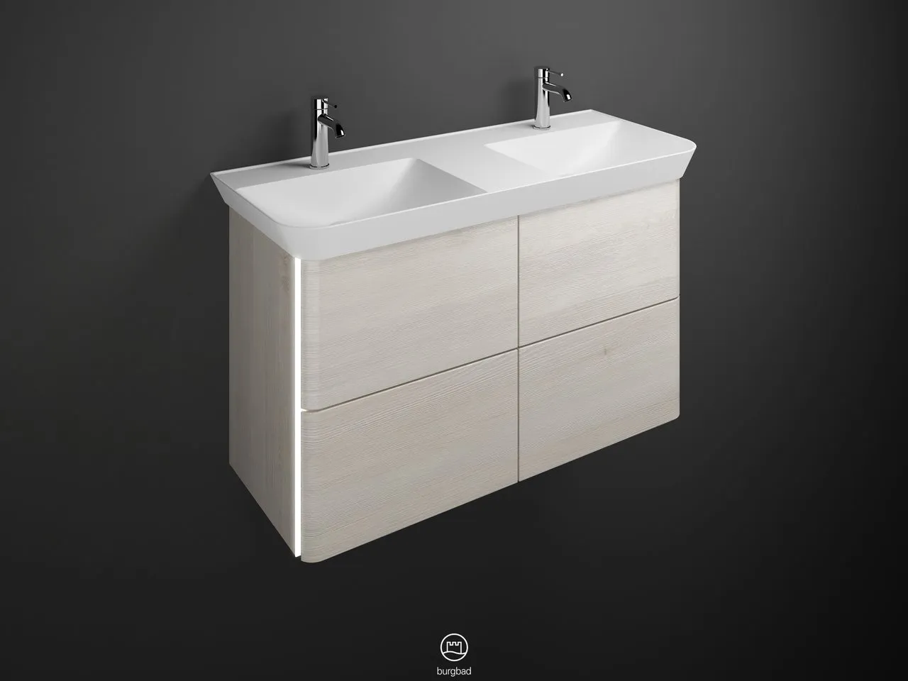 burgbad Waschtischunterschrank „Iveo“ in Eiche Dekor Merino