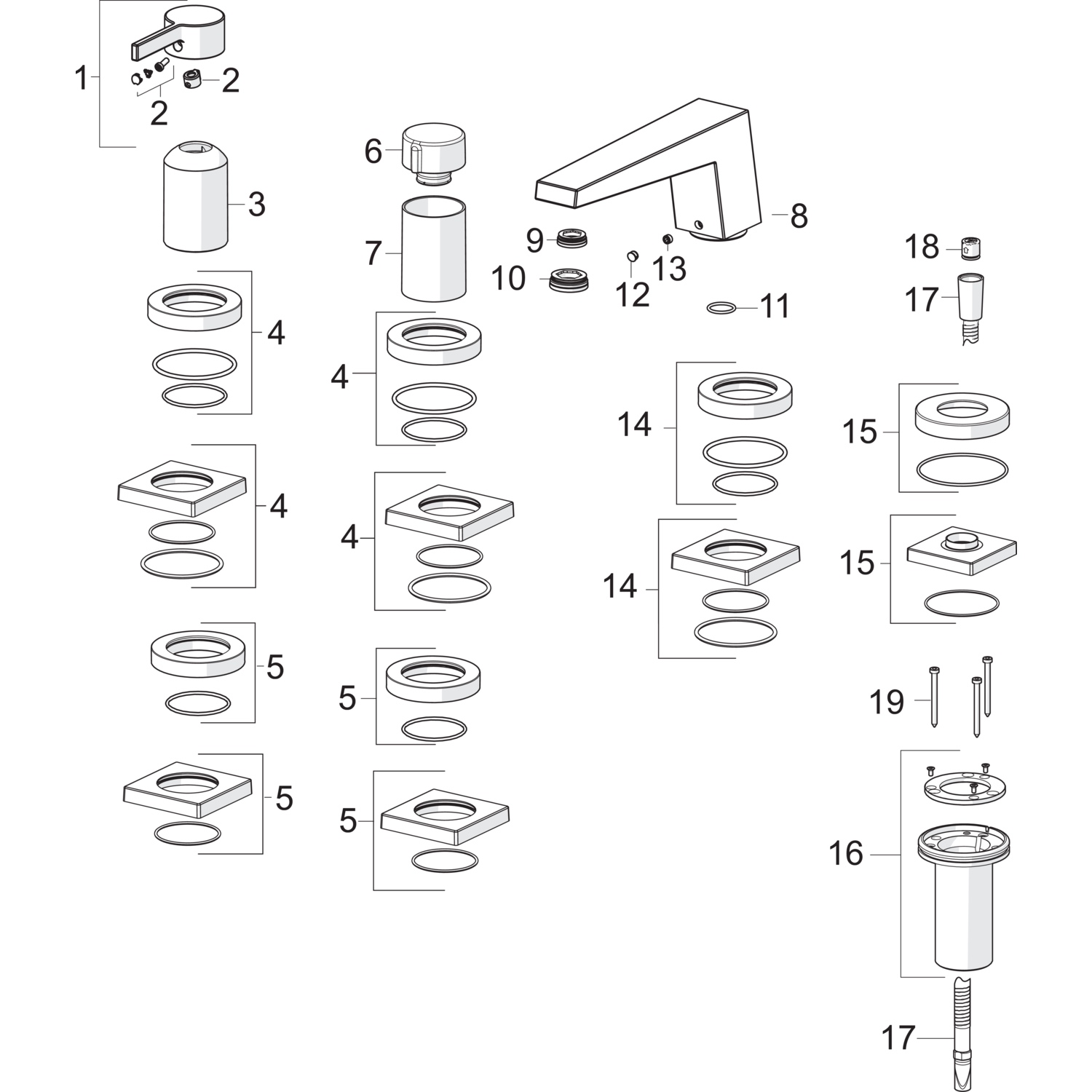 Einhebelmischer Fertigmontageset für Wanne/Brause LOFT 5775 Rosette eckig 1-strahlig 75x75 mm Chrom Einhebelmischer Fertigmontageset für Wanne/Brause LOFT 5775 Rosette eckig 1-strahlig 75x75 mm Chrom
