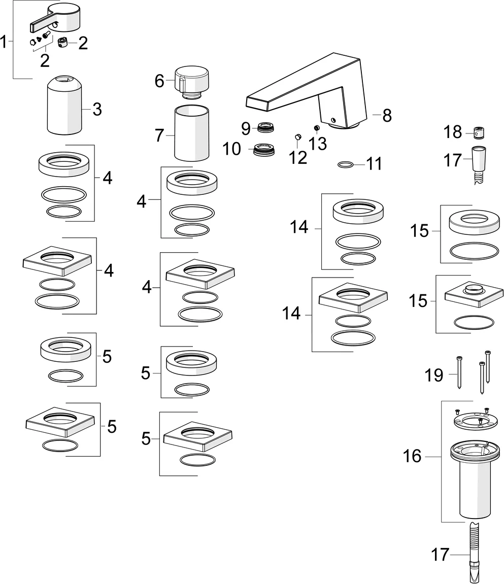 HansaLOFT Wannenarmatur HansaLOFT 5775 Einhebelmischer Fertigmontageset für Wanne/Brause 75x75 mm Chrom