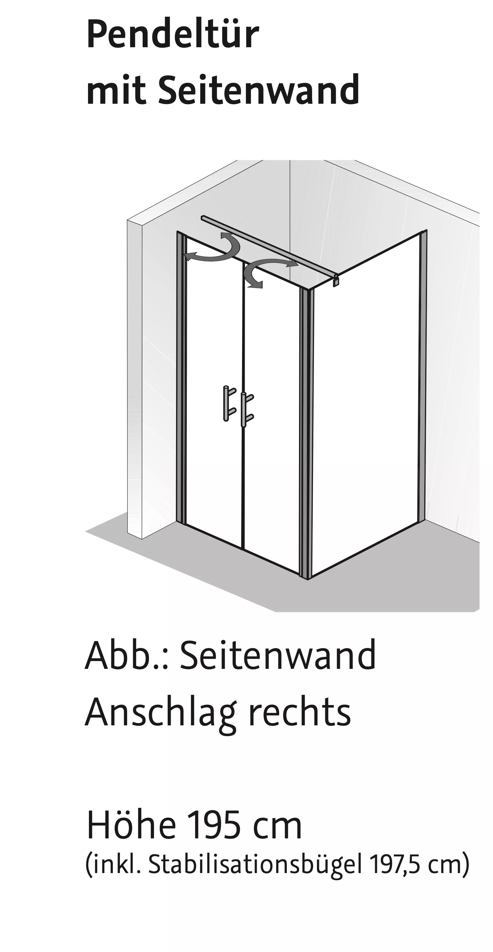 HSK gerahmte Pendeltür für verkürzte Seitenwand „Favorit Nova“ Sondermaß für Seitenwand Glas Klar hell, Profile Alu Silber-matt HSK gerahmte Pendeltür für verkürzte Seitenwand „Favorit Nova“ Sondermaß für Seitenwand Glas Klar hell, Profile Alu Silber-matt