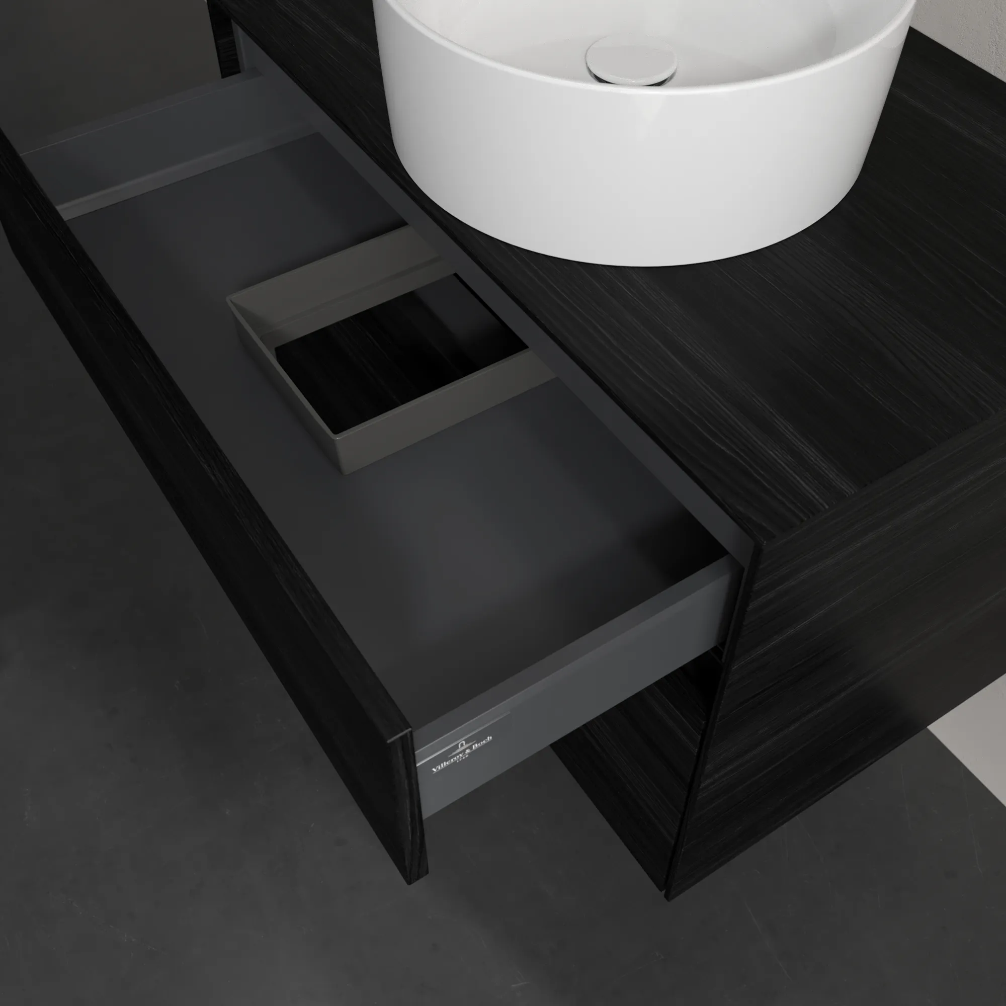 Villeroy & Boch Waschbeckenunterschrank Collaro C037B0, eckig, Black Oak, 800x548x500 mm, mit Beleuchtung und SoftClosing Villeroy & Boch Waschbeckenunterschrank Collaro C037B0, eckig, Black Oak, 800x548x500 mm, mit Beleuchtung und SoftClosing