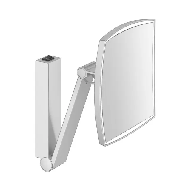 KEUCO Kosmetikspiegel iLook_move beleuchtet mit Wippschalter, eckig/beleuchtet mit Wippschalter Aluminium-finish
