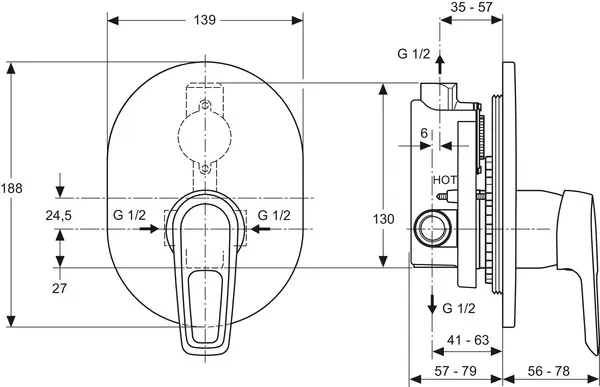 Brausearmatur Ceramix Blue Unterputz Bausatz 2 /Alt Chrom Brausearmatur Ceramix Blue Unterputz Bausatz 2 /Alt Chrom