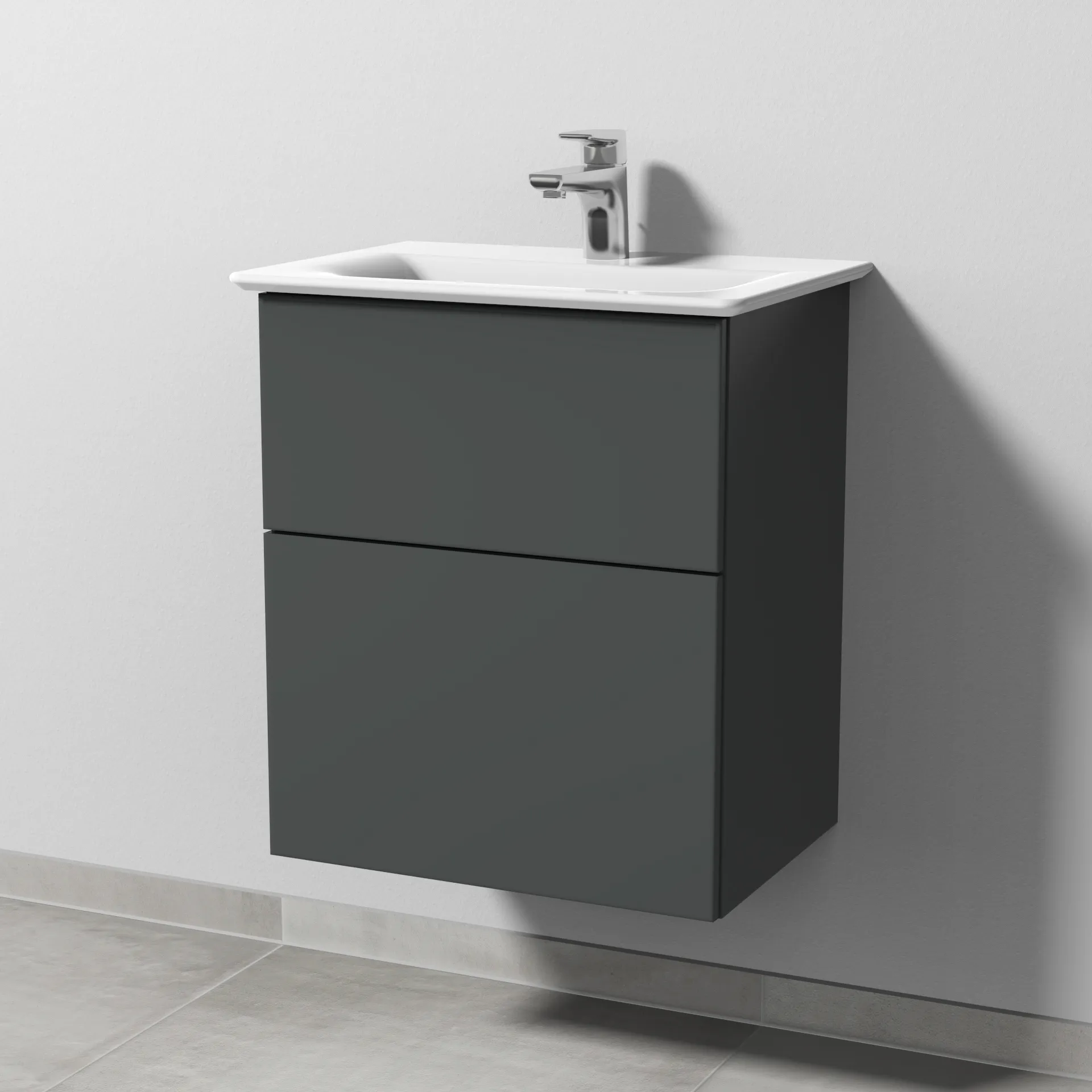 Sanipa Waschtischunterschrank „3way“ passend zu Keramik-Waschtische Connect Air von Ideal Standard 490 × 585 × 357 mm in Anthrazit (matt)