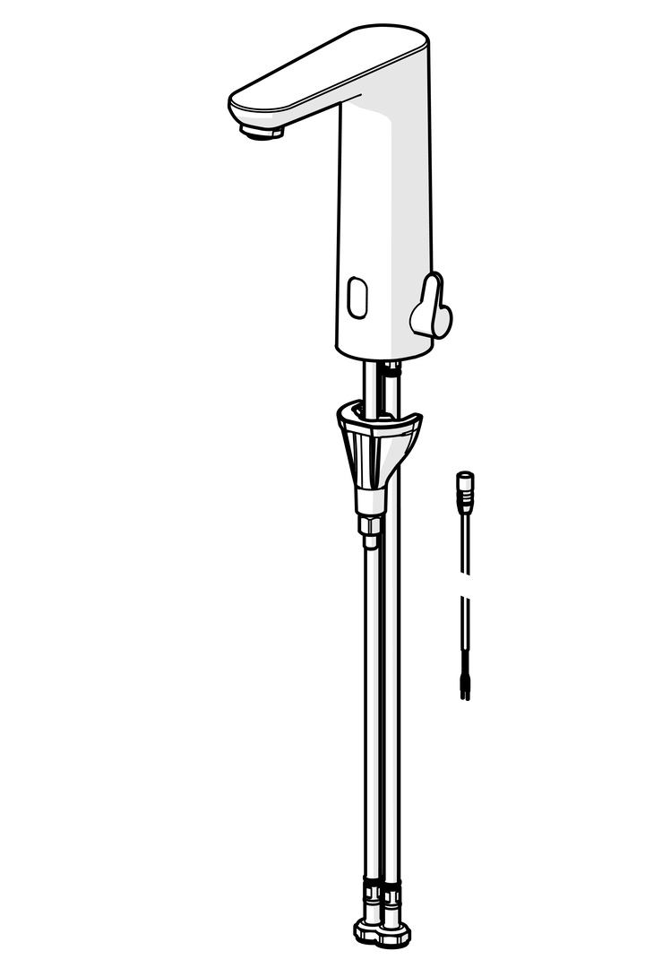 Hansa Waschtischarmatur, elektronisch „Electra“ Ausladung 124 mm in Chrom Hansa Waschtischarmatur, elektronisch „Electra“ Ausladung 124 mm in Chrom