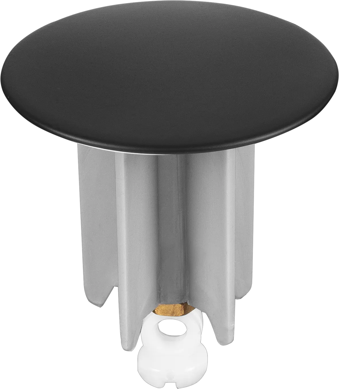 Excenterstopfen MS matt schwarz1 1/4″ universal, Platte D=64 mm