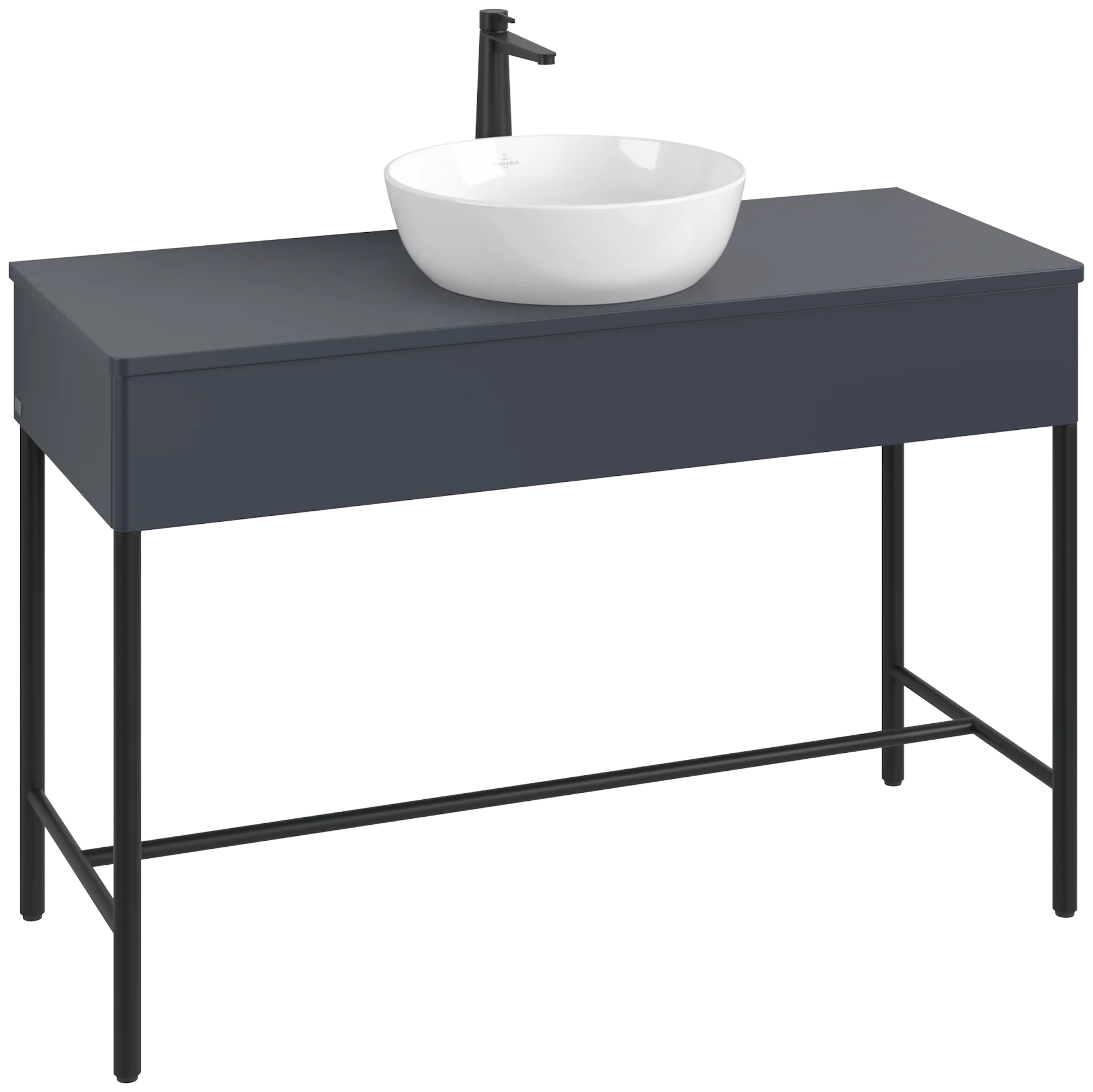 Villeroy & Boch Waschbeckenunterschrank Artis, Eckig, Midnight Blue Matt Lacquer, 1200x782x500 mm, mit Beleuchtung und Push-to-open Funktion Villeroy & Boch Waschbeckenunterschrank Artis, Eckig, Midnight Blue Matt Lacquer, 1200x782x500 mm, mit Beleuchtung und Push-to-open Funktion