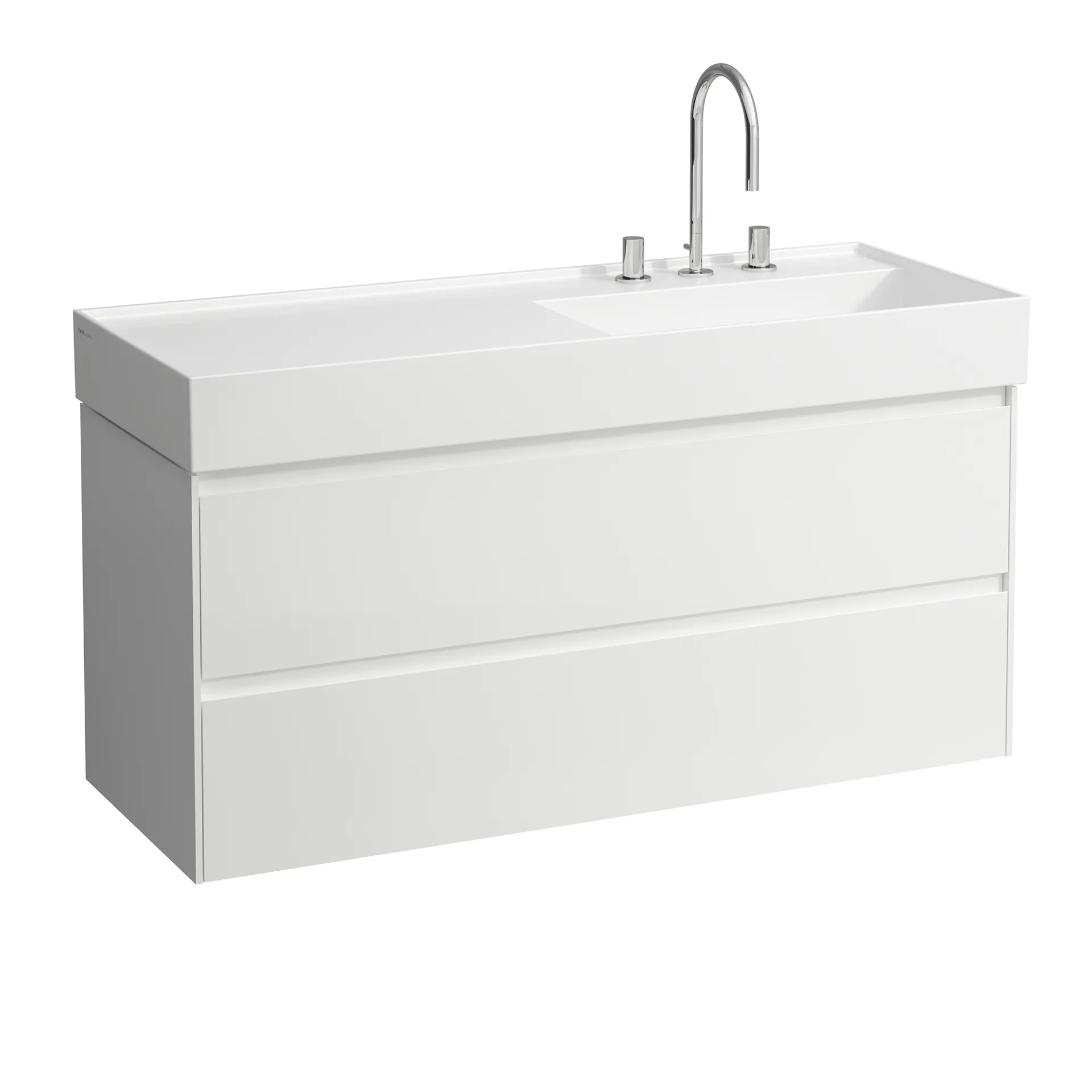 Laufen Waschtischunterbau LANI 448x1182x515, 2 Schubladen, integrierte Griffleiste, Vollauszug, Soft-Close, Waschtisch Kartell Laufen H813333, weiß matt Laufen Waschtischunterbau LANI 448x1182x515, 2 Schubladen, integrierte Griffleiste, Vollauszug, Soft-Close, Waschtisch Kartell Laufen H813333, weiß matt
