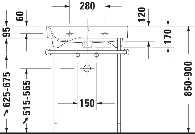 Wandwaschtisch „Happy D.2“, mit Überlauf, Hahnlochposition mittig Wandwaschtisch „Happy D.2“, mit Überlauf, Hahnlochposition mittig