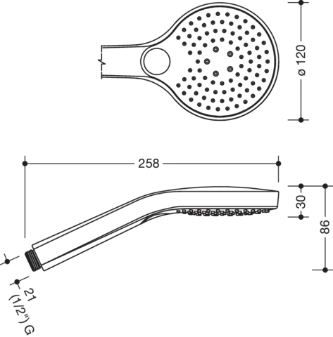 HEWI Handbrause PG87, 3-Strahl mit soft-clean Antikalknoppen, schwarz matt HEWI Handbrause PG87, 3-Strahl mit soft-clean Antikalknoppen, schwarz matt